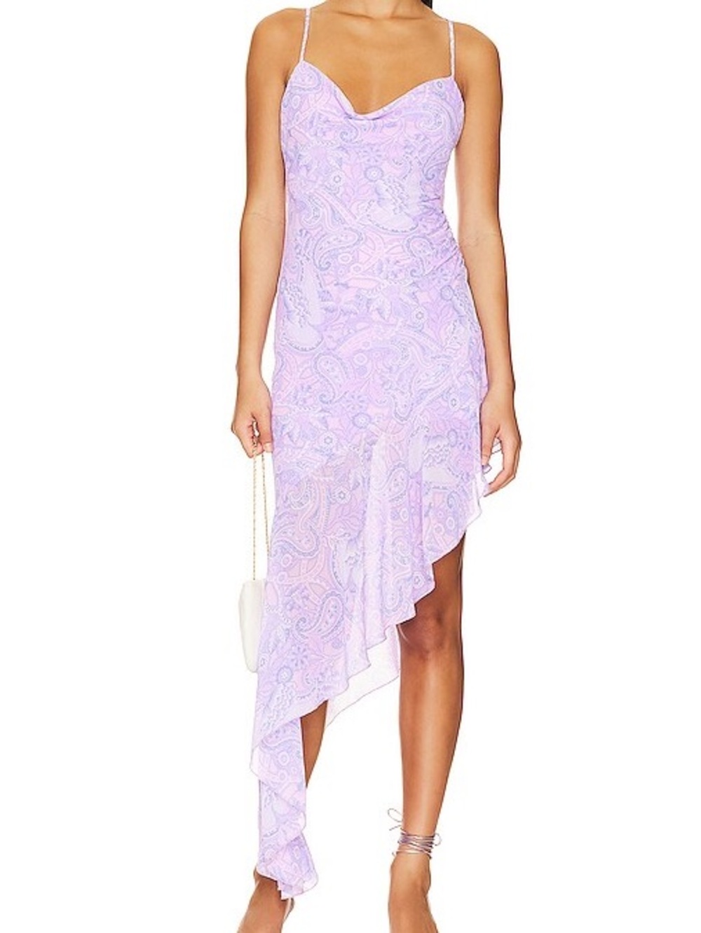 NWT Lovers + Friends Lilac Paisley Asymmetric Slip Dress SOLD OUT